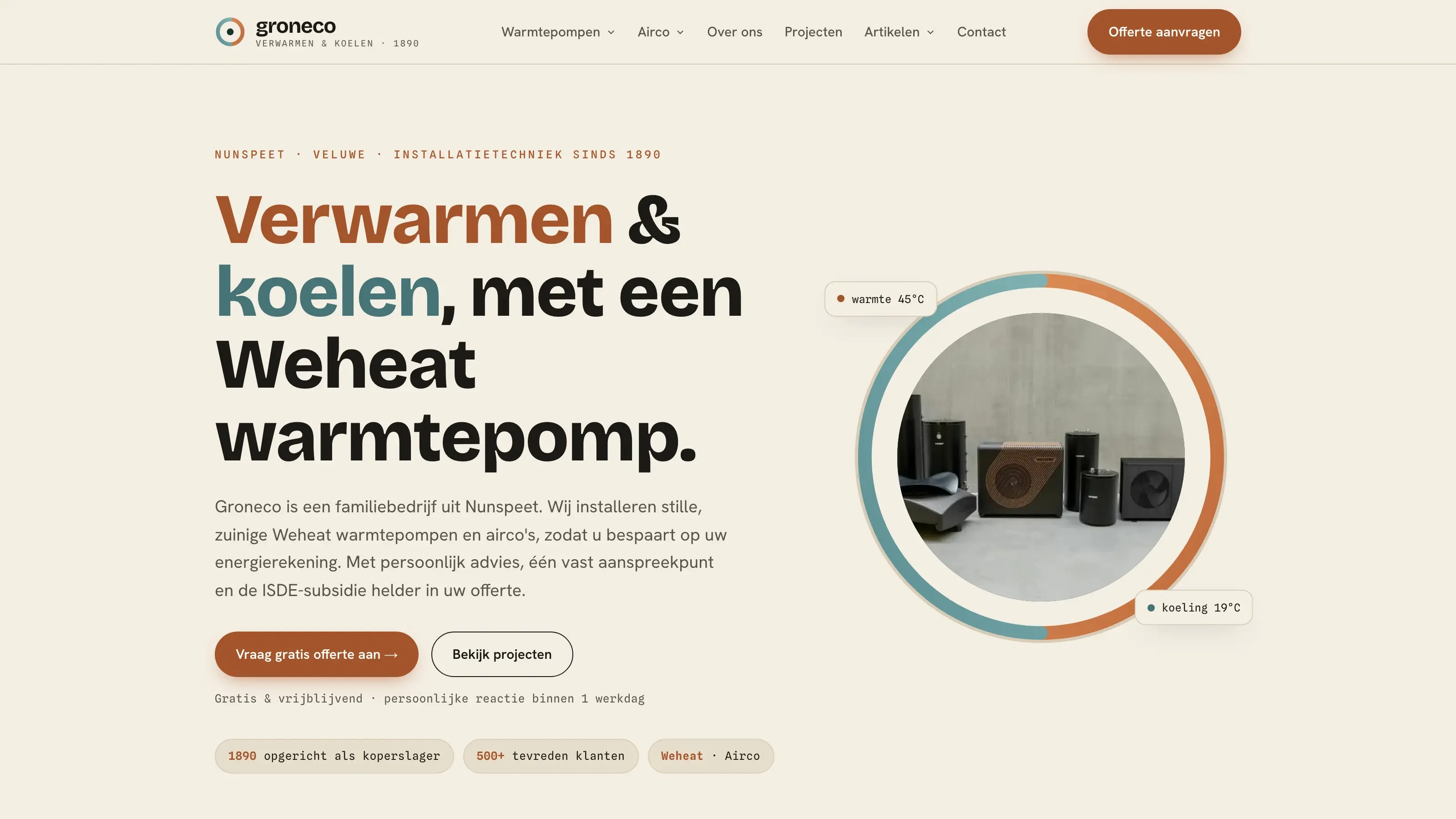 De homepage van groneco.nl
